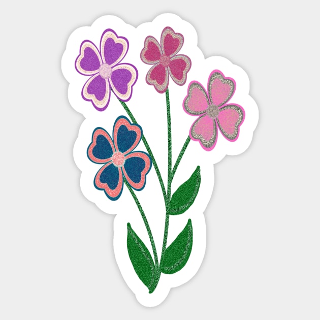 Glitter Flower Bush Sticker by CATiltedArt